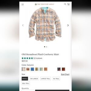 Plaid Corduroy Shirt By The Territory Ahead